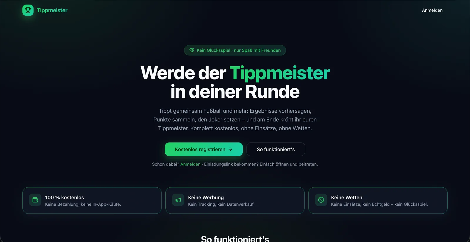 Tippmeister – Tippspiel-Plattform für Freunde